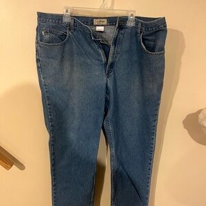 L.L. Bean Straight-Leg Jeans in Medium Blue Wash